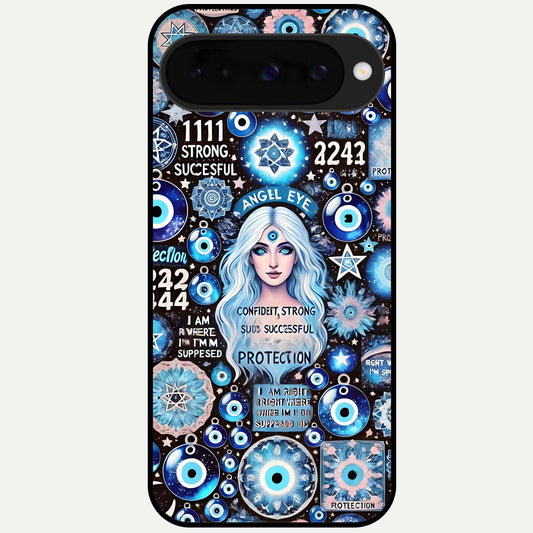  Angel Aura Shield Glass Case For Google Pixel 10 back cover – full design glossy printed glass finish