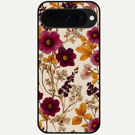  Autumn Wine Bloom Glass Case For Google Pixel 10 back cover – full design glossy printed glass finish