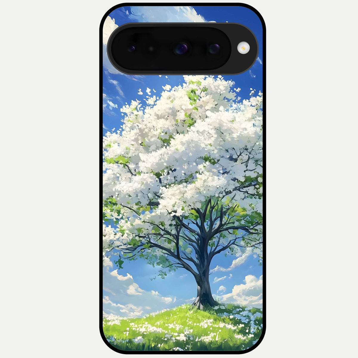  Blossom Sky Serenity Glass Case For Google Pixel 10 back cover – full design glossy printed glass finish