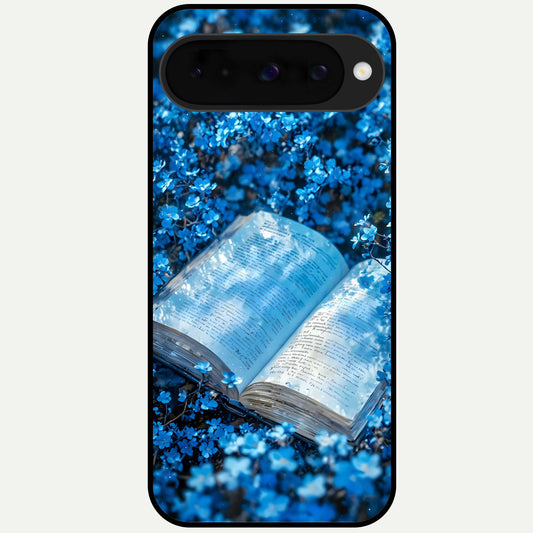  Blue Bloom Tales Glass Case For Google Pixel 10 back cover – full design glossy printed glass finish
