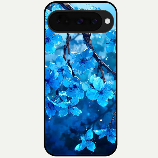  Blue Blossoms Branch Glass Case For Google Pixel 10 back cover – full design glossy printed glass finish