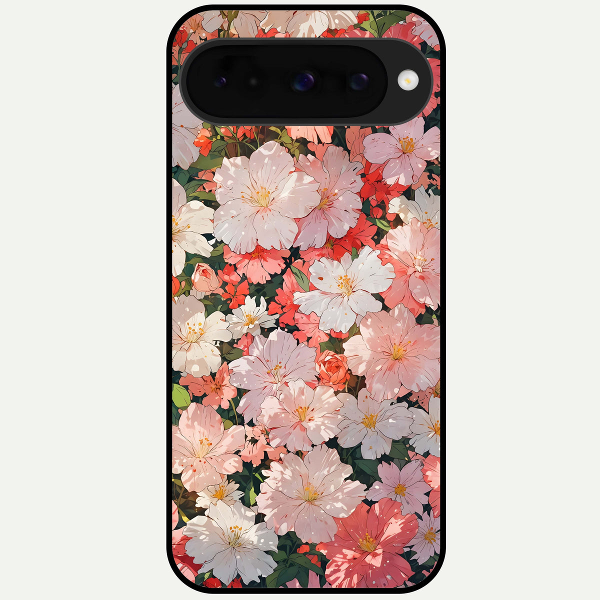  Blush Bloom Field Glass Case For Google Pixel 10 back cover – full design glossy printed glass finish