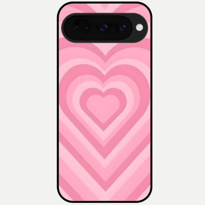  Blush Heart Waves Glass Case For Google Pixel 10 back cover – full design glossy printed glass finish