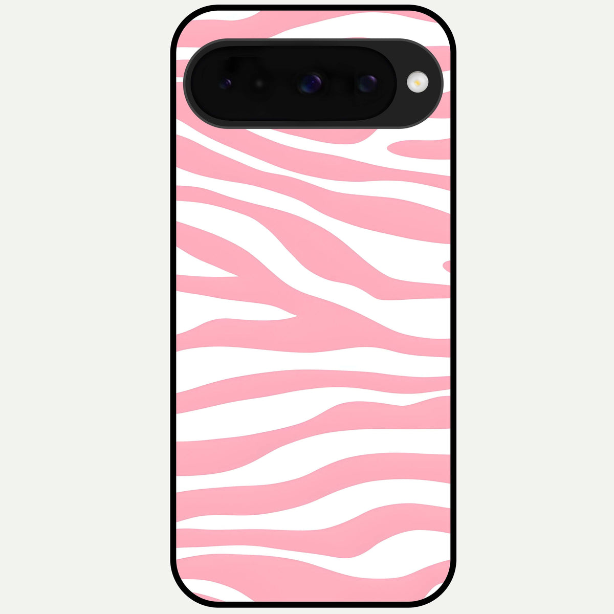  Blush Zebra Flow Glass Case For Google Pixel 10 back cover – full design glossy printed glass finish