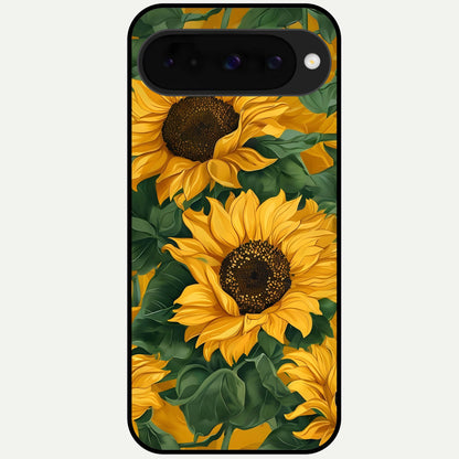  Bright Sunflower Bloom Glass Case For Google Pixel 10 back cover – full design glossy printed glass finish