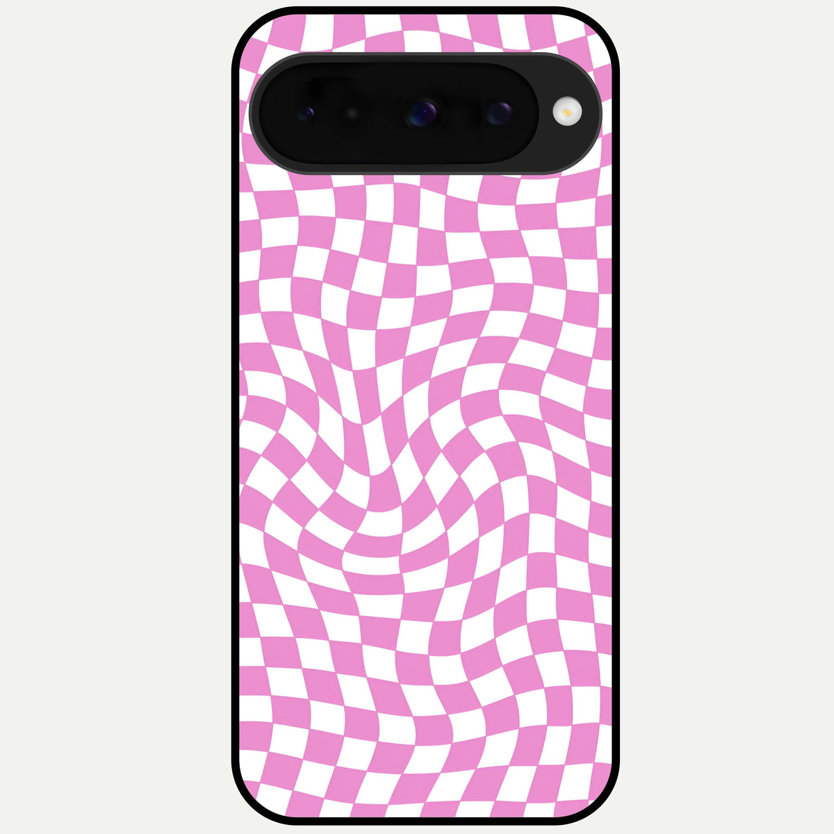  Bubblegum Check Wave Glass Case For Google Pixel 10 back cover – full design glossy printed glass finish