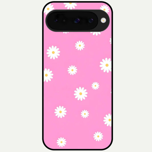  Bubblegum Daisy Pop Glass Case For Google Pixel 10 back cover – full design glossy printed glass finish