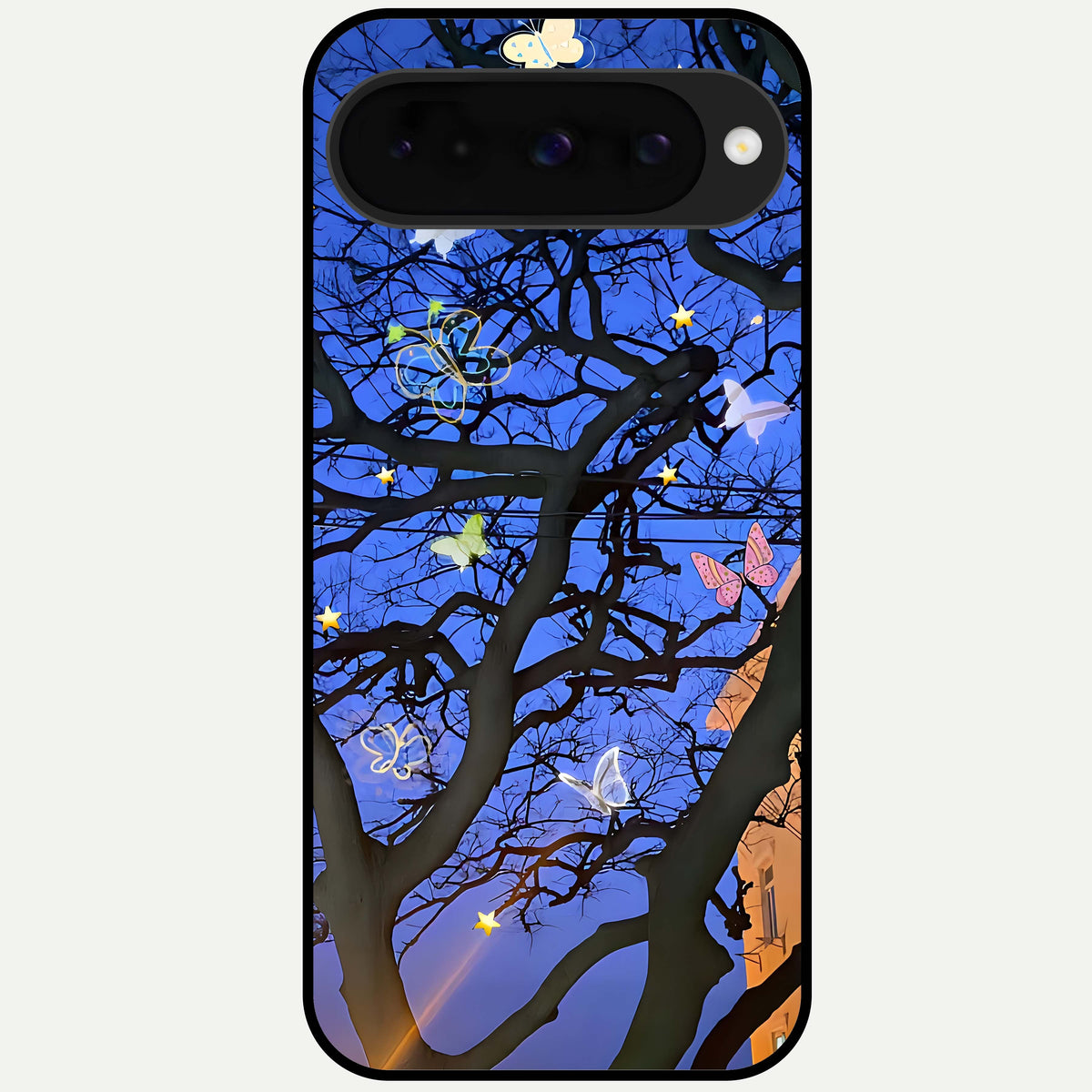  Butterfly Night Magic Glass Case For Google Pixel 10 back cover – full design glossy printed glass finish