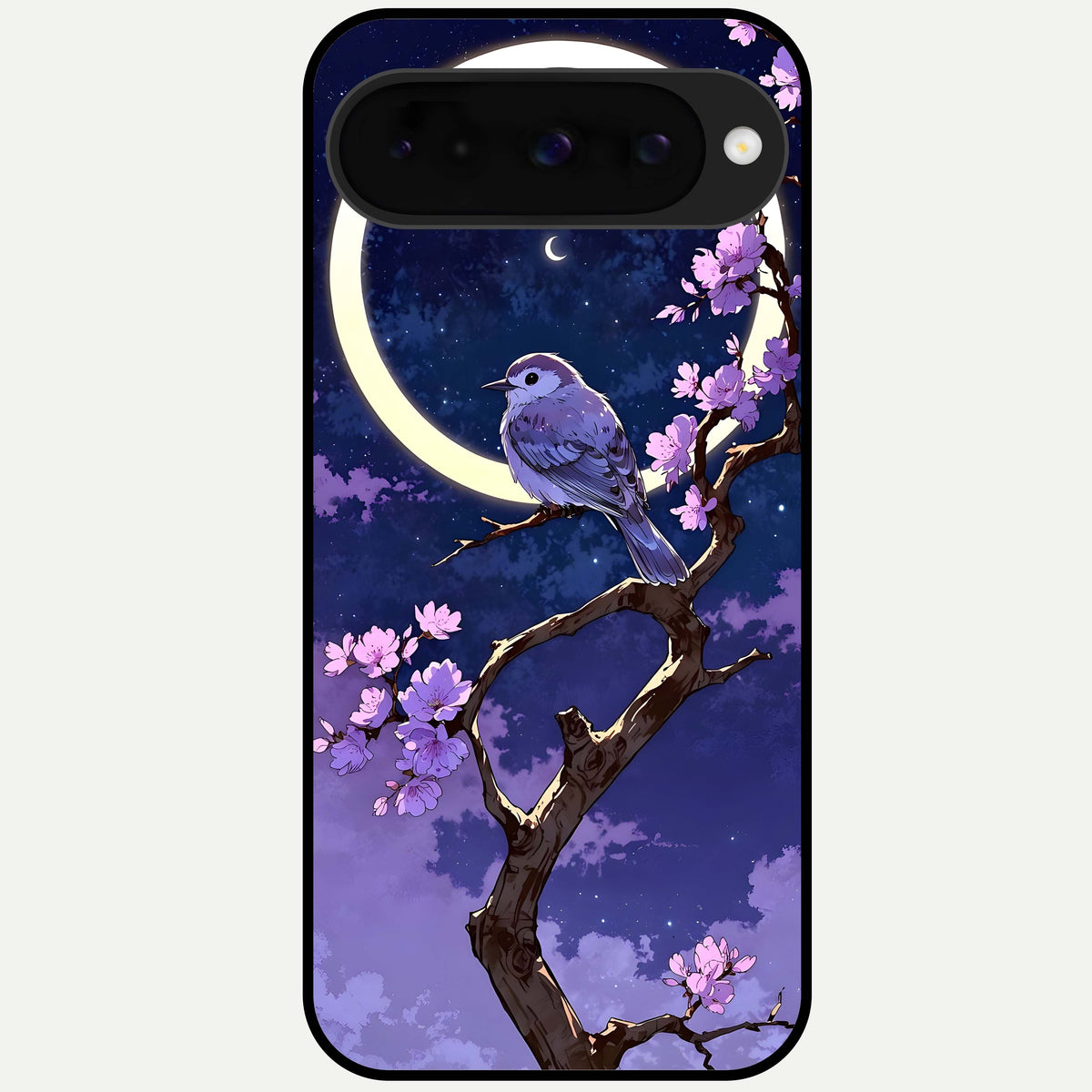  Celestial Bird Blossom Glass Case For Google Pixel 10 back cover – full design glossy printed glass finish
