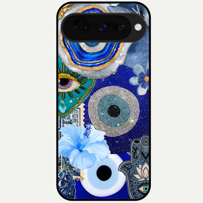  Celestial Blue Vision Glass Case For Google Pixel 10 back cover – full design glossy printed glass finish