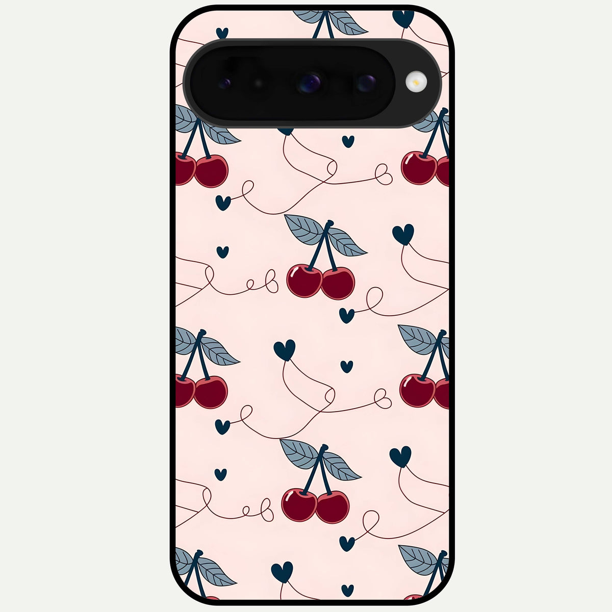  Cherry Heart Line Glass Case For Google Pixel 10 back cover – full design glossy printed glass finish