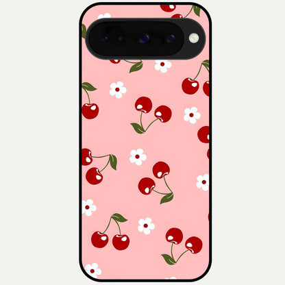  Cherry Love Mood Glass Case For Google Pixel 10 back cover – full design glossy printed glass finish