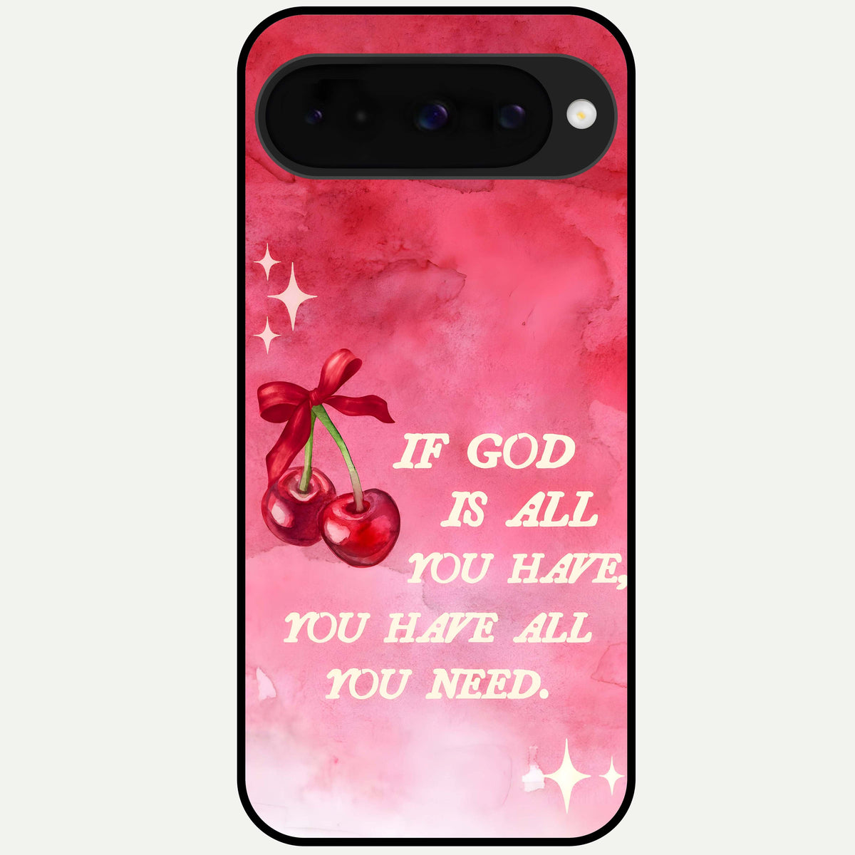  Cherry Quote Glass Case For Google Pixel 10 back cover – full design glossy printed glass finish