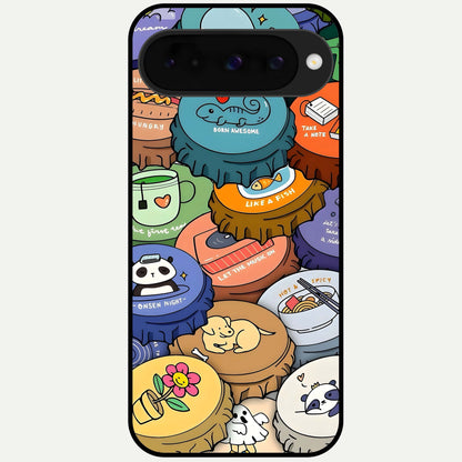  Coins Patterns Glass Case For Google Pixel 10 back cover – full design glossy printed glass finish