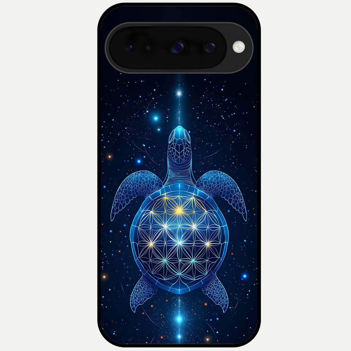  Crimson Blue Turtle Glass Case For Google Pixel 10 back cover – full design glossy printed glass finish