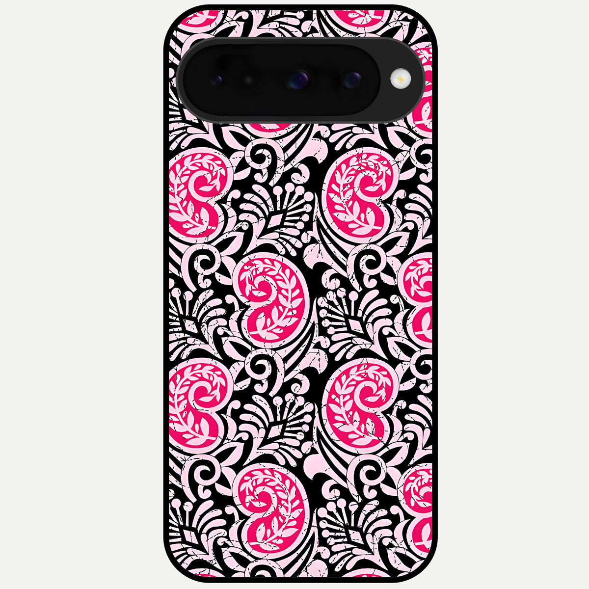  Crimson Paisley Charm Glass Case For Google Pixel 10 back cover – full design glossy printed glass finish