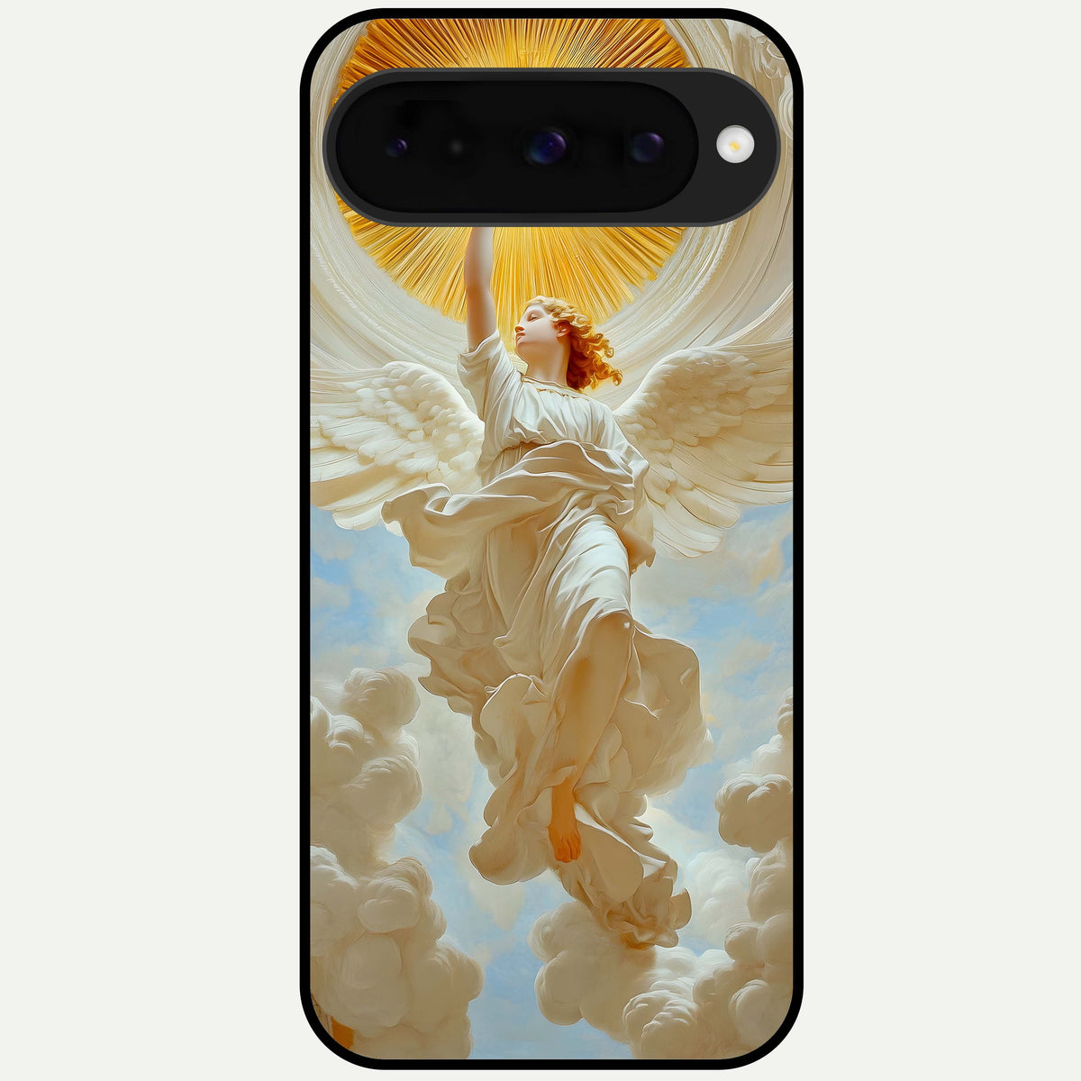  Divine Light Angel Glass Case For Google Pixel 10 back cover – full design glossy printed glass finish