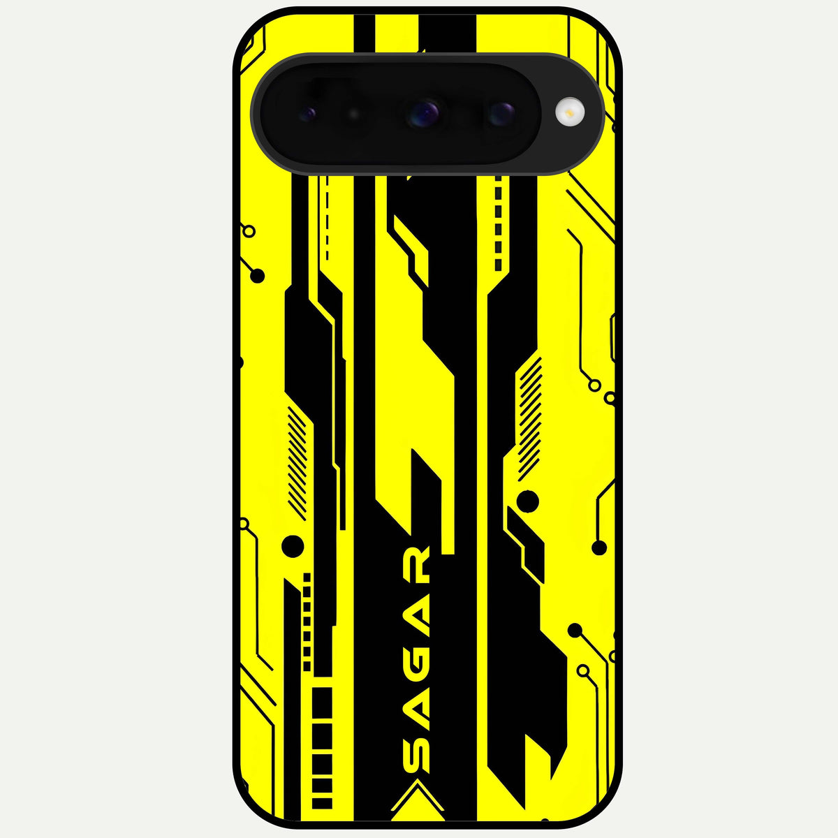  Electric Pulse CYBERPUNK Custom Name Glass Case For Google Pixel 10 back cover – full design glossy printed glass finish