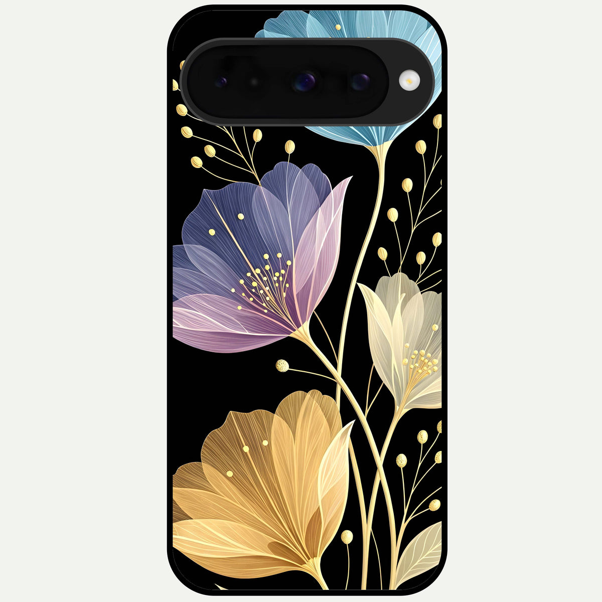  Flower Bloom Glow Glass Case For Google Pixel 10 back cover – full design glossy printed glass finish