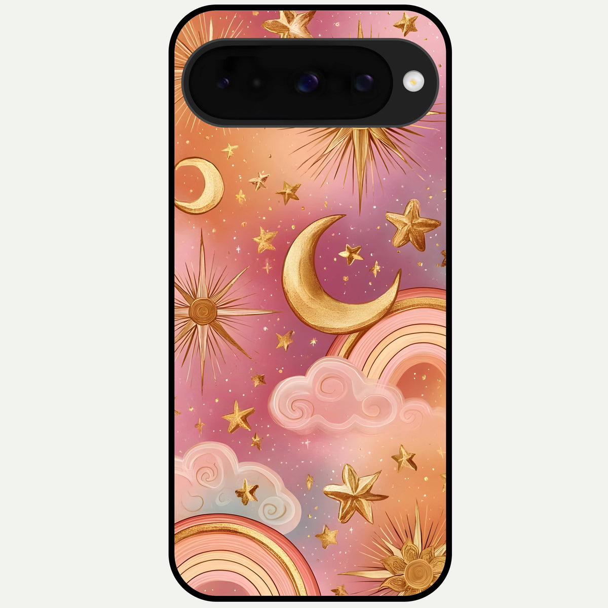  Golden Celestial Dreams Glass Case For Google Pixel 10 back cover – full design glossy printed glass finish
