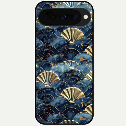  Golden Wave Luxe Glass Case For Google Pixel 10 back cover – full design glossy printed glass finish