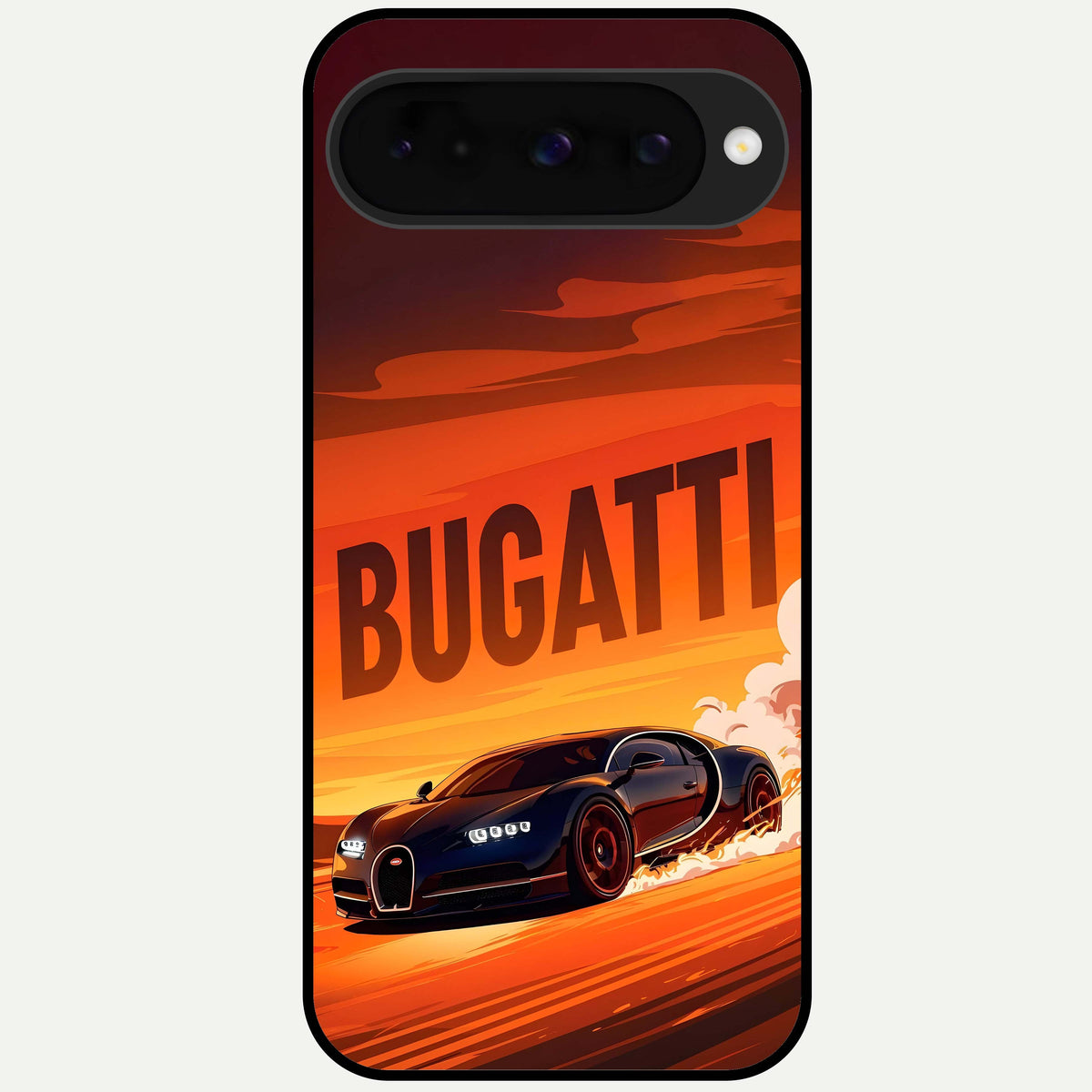  Inferno Bugatti Storm Glass Case For Google Pixel 10 back cover – full design glossy printed glass finish