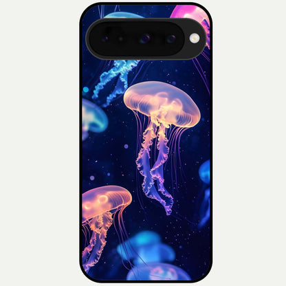  Jellyfish Pattern Glass Case For Google Pixel 10 back cover – full design glossy printed glass finish
