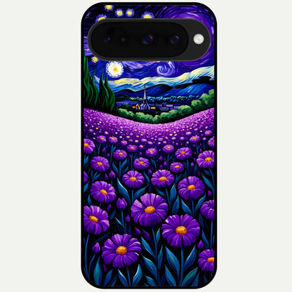  Lavender Moon Field Glass Case For Google Pixel 10 back cover – full design glossy printed glass finish