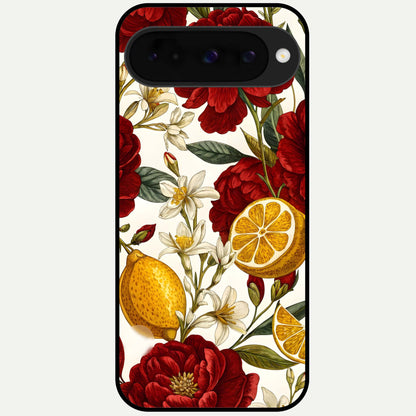  Lemon Rose Charm Glass Case For Google Pixel 10 back cover – full design glossy printed glass finish