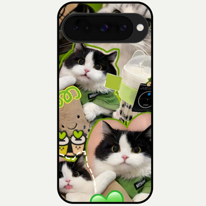  Matcha Cats Mood Glass Case For Google Pixel 10 back cover – full design glossy printed glass finish
