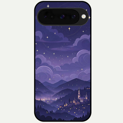  Minimal Night View Glass Case For Google Pixel 10 back cover – full design glossy printed glass finish