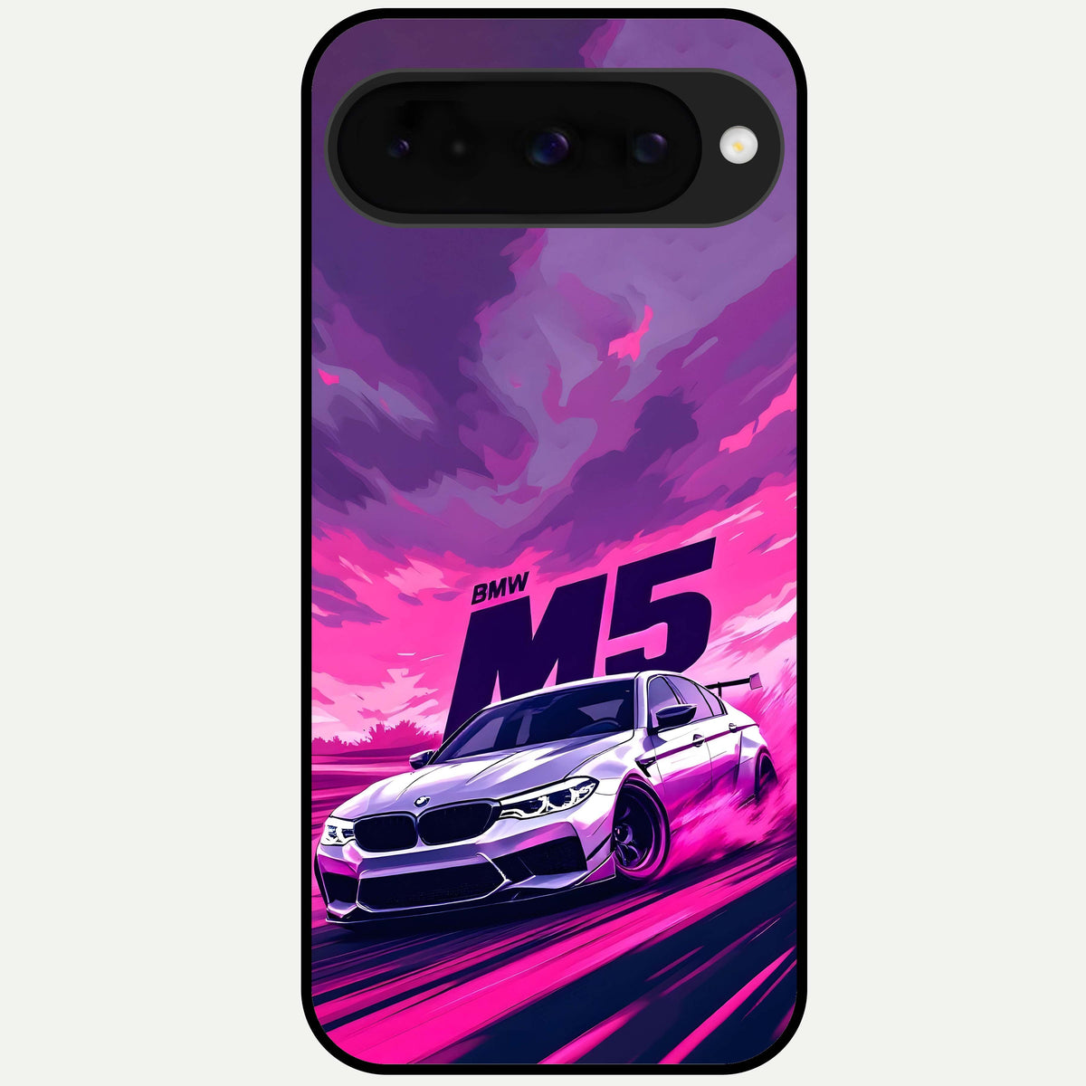  MS Neon Car Glass Case For Google Pixel 10 back cover – full design glossy printed glass finish