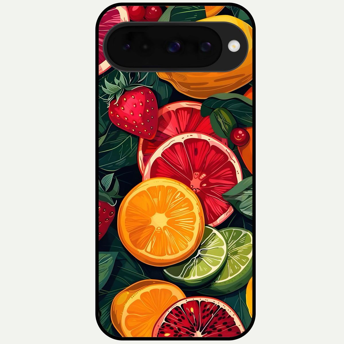  Multiple Fruits Glass Case For Google Pixel 10 back cover – full design glossy printed glass finish