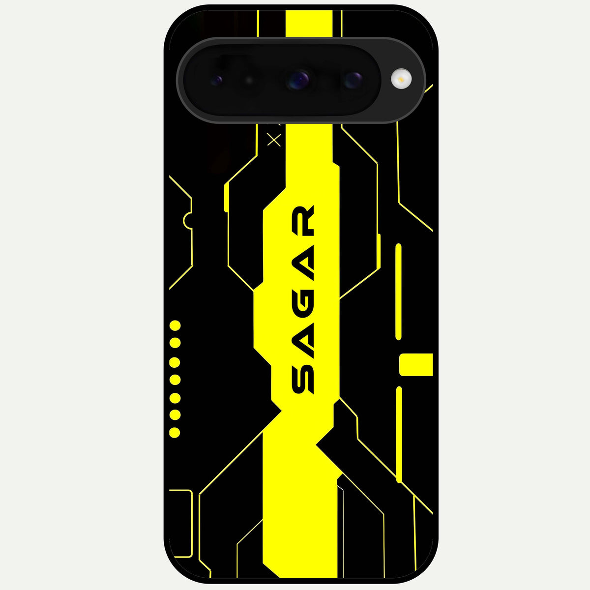  Neon CYBERPUNK Custom Name Glass Case For Google Pixel 10 back cover – full design glossy printed glass finish