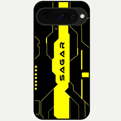  Neon CYBERPUNK Custom Name Glass Case For Google Pixel 10 back cover – full design glossy printed glass finish