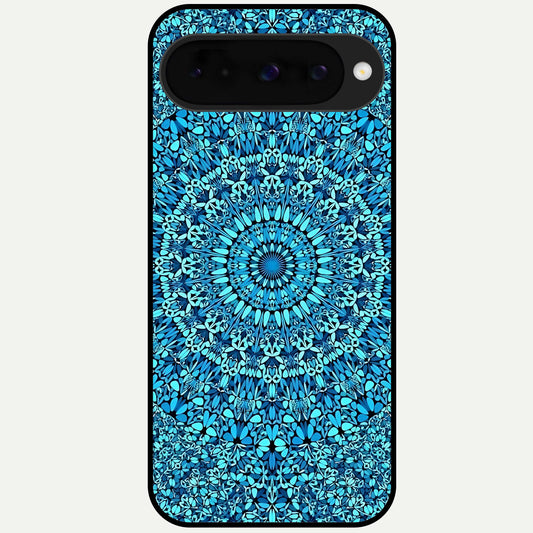  Ocean Bloom Mandala Glass Case For Google Pixel 10 back cover – full design glossy printed glass finish