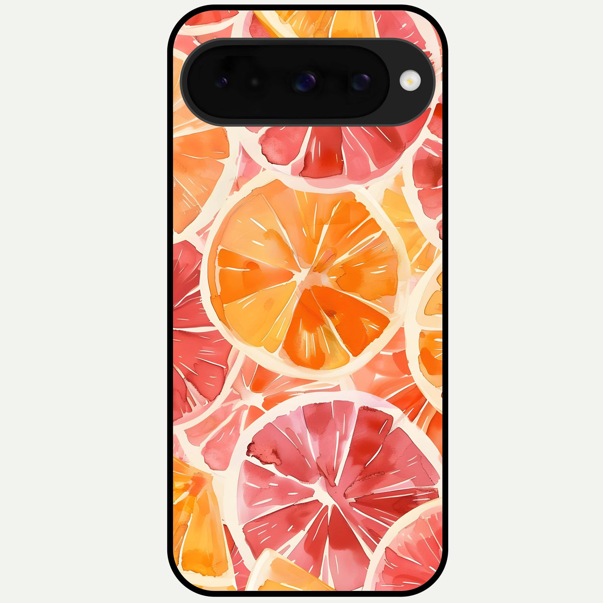  Orange Fruits Pattern Glass Case For Google Pixel 10 back cover – full design glossy printed glass finish