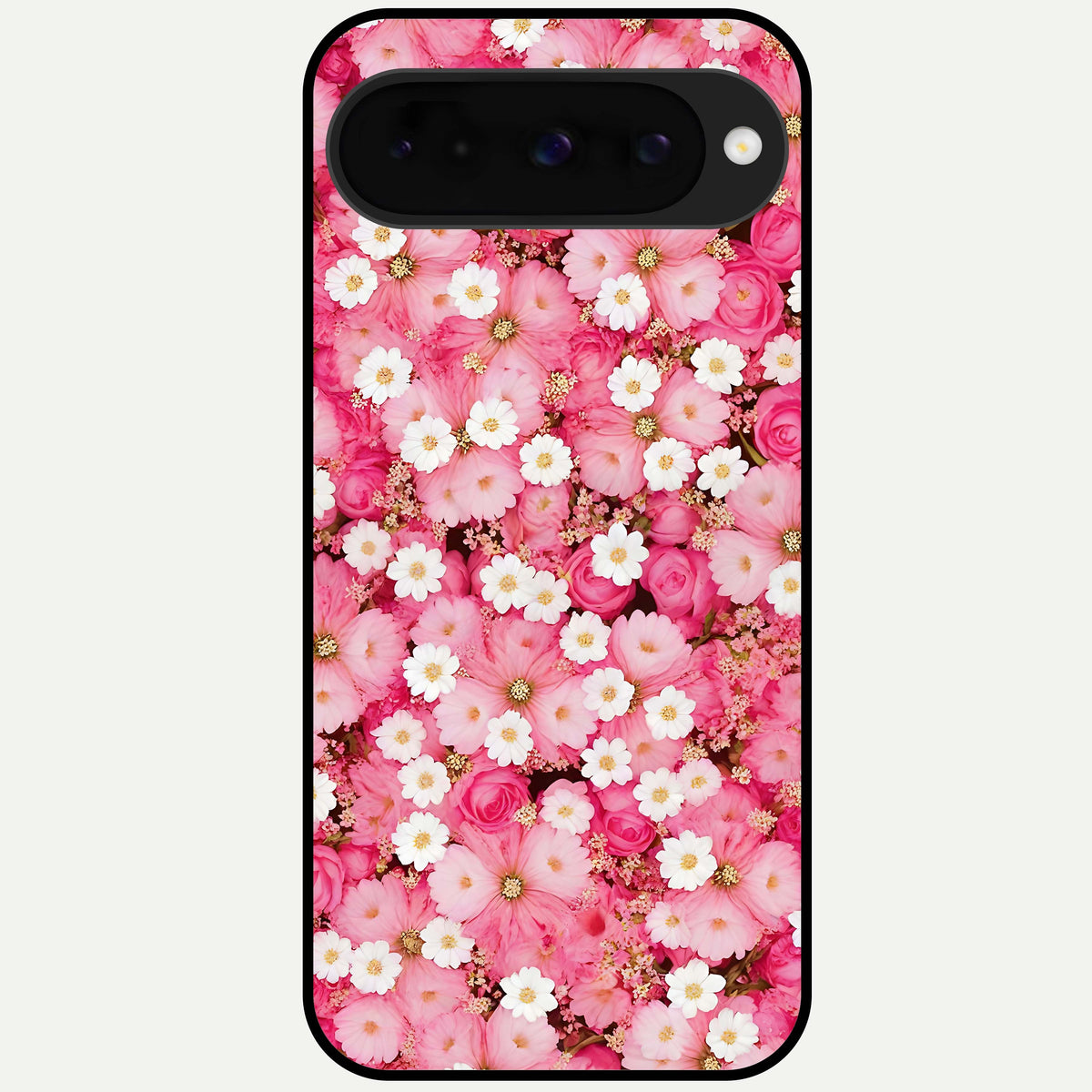  Pink Daisy Bliss Glass Case For Google Pixel 10 back cover – full design glossy printed glass finish