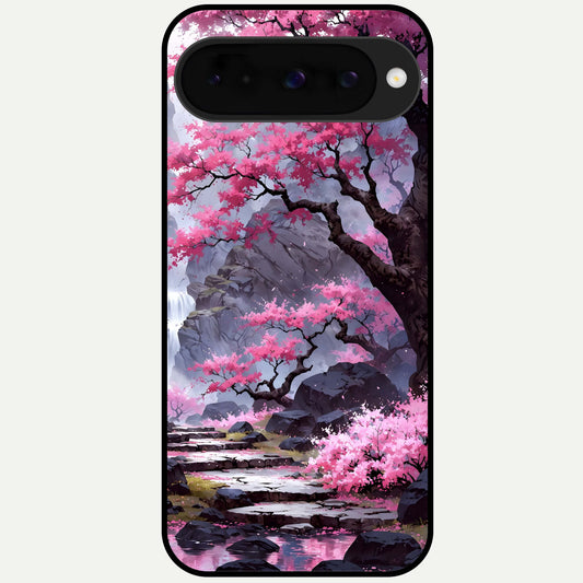  Pink Sunflower Glow Glass Case For Google Pixel 10 back cover – full design glossy printed glass finish