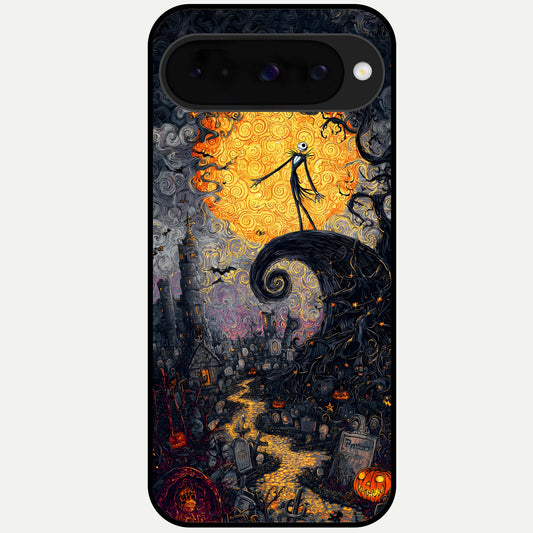  Pumpkin Moonlight Tale Glass Case For Google Pixel 10 back cover – full design glossy printed glass finish