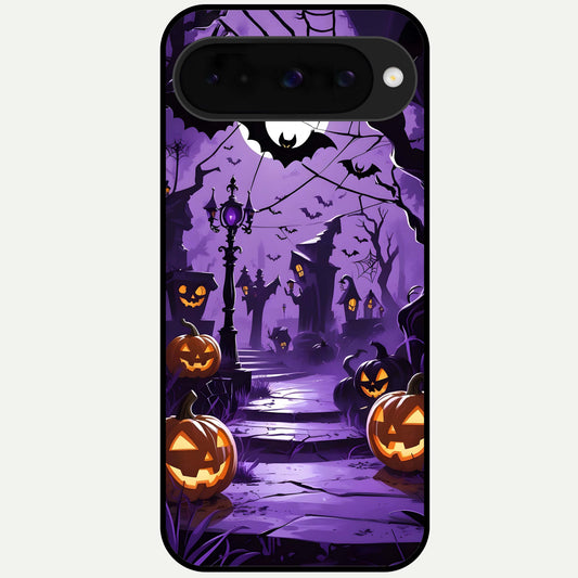 Pumpkin Patch Halloween Glass Case For Google Pixel 10 back cover – full design glossy printed glass finish