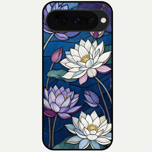  Purple Lotus Stained Glass Case For Google Pixel 10 back cover – full design glossy printed glass finish
