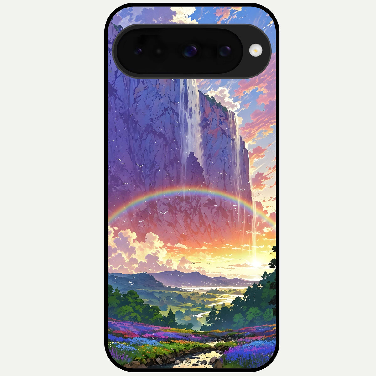  Rainbow Valley Dream Glass Case For Google Pixel 10 back cover – full design glossy printed glass finish