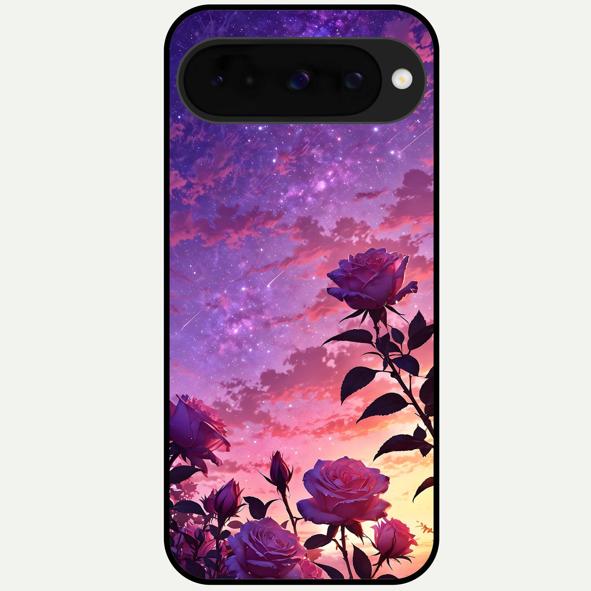  Starlit Rose Twilight Glass Case For Google Pixel 10 back cover – full design glossy printed glass finish