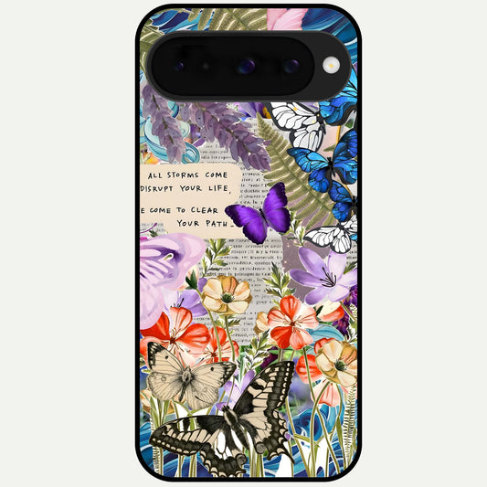  Storm Path Bloom Glass Case For Google Pixel 10 back cover – full design glossy printed glass finish