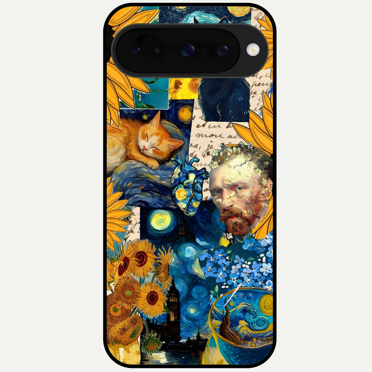  Sunflower Chic Mood Custom Name Glass Case For Google Pixel 10 back cover – full design glossy printed glass finish