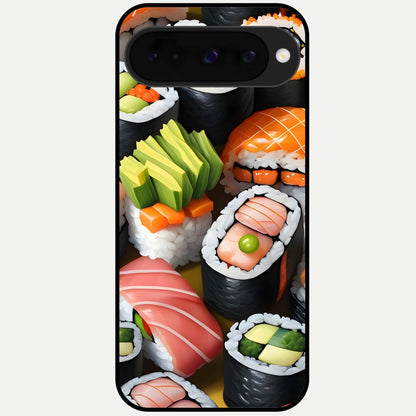  Sushi Food Pattern Glass Case For Google Pixel 10 back cover – full design glossy printed glass finish