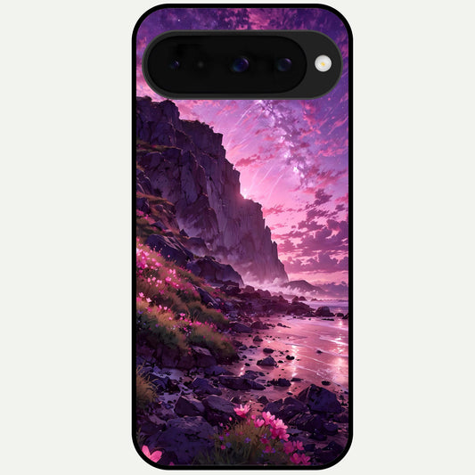  Twilight Blossom Coast Glass Case For Google Pixel 10 back cover – full design glossy printed glass finish