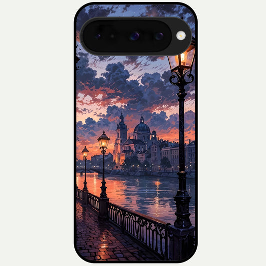  Twilight River Lights Glass Case For Google Pixel 10 back cover – full design glossy printed glass finish
