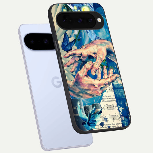  Aesthetic Divider phone case For Google Pixel 10 showing premium glass back cover with detailed artwork